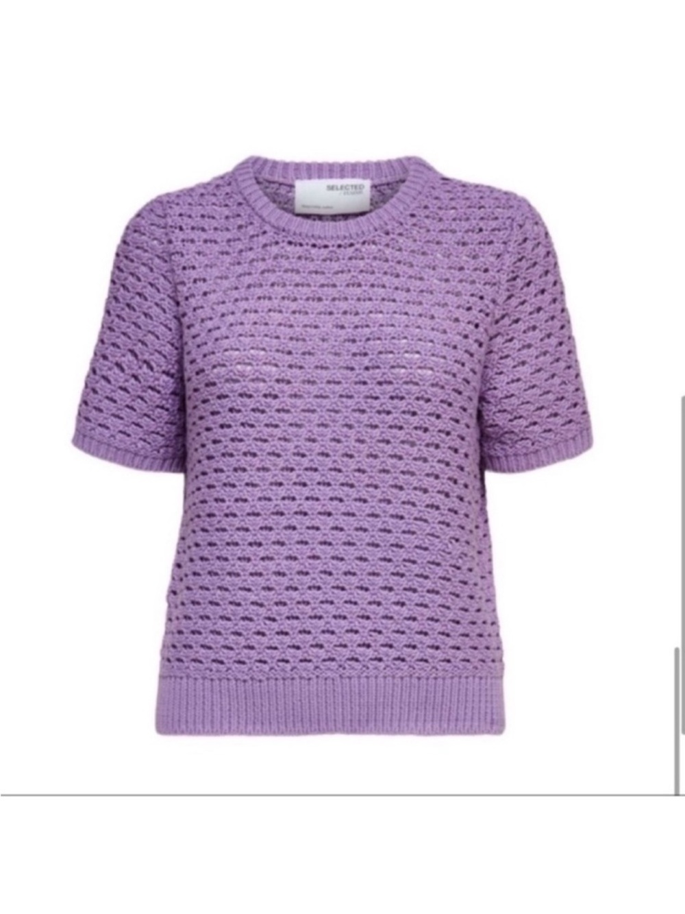 Selected Femme NWT chunky shortsleeved knit weave violet sweater extra large - Picture 3 of 14